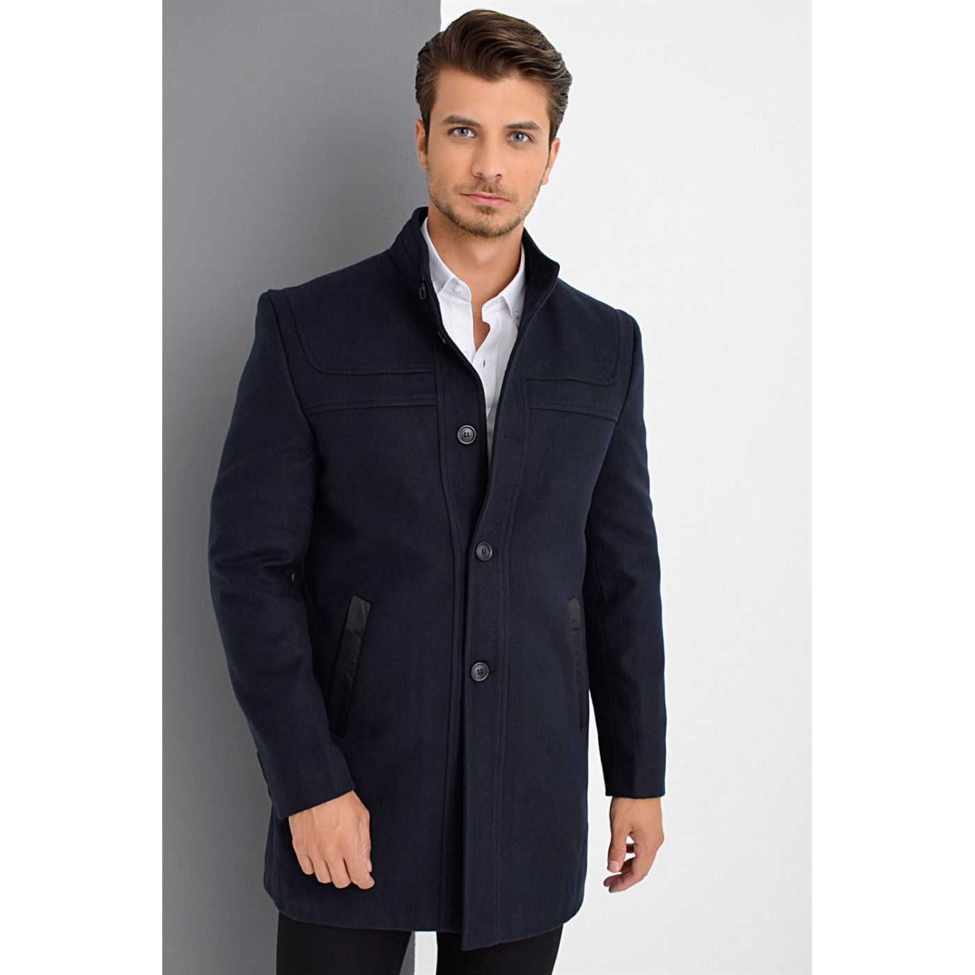 PLT8387 DEWBERRY MEN's COAT-LACİVERT