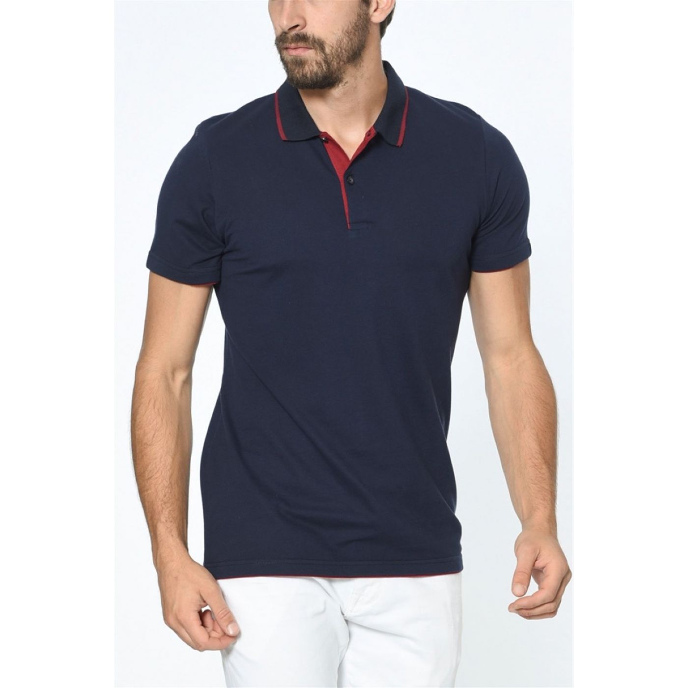 T8548 DEWBERRY T-SHIRT-LACİVERT