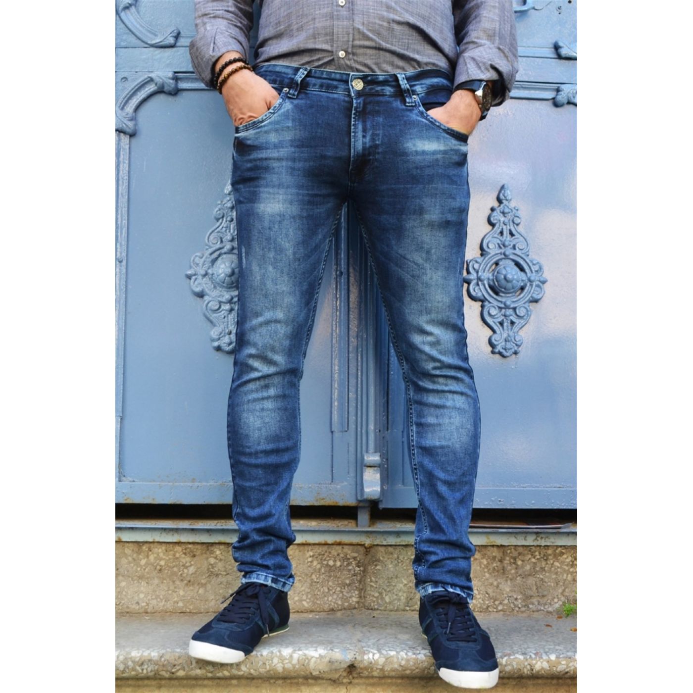 P050 DEWBERRY PRODIGY JEAN SLIM FIT PANT-GREEN