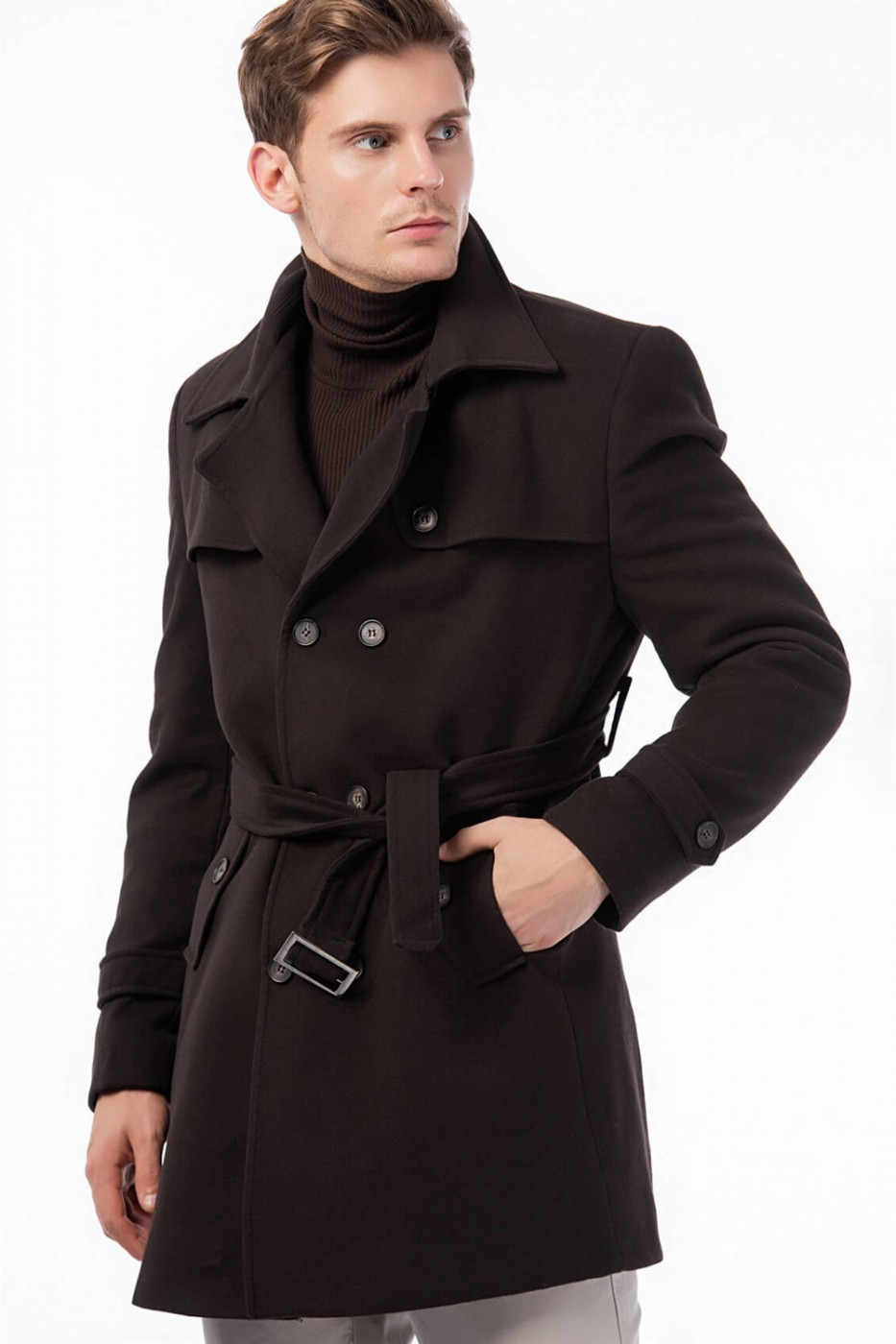 PLT8325 DEWBERRY MEN's COAT-COFFEE