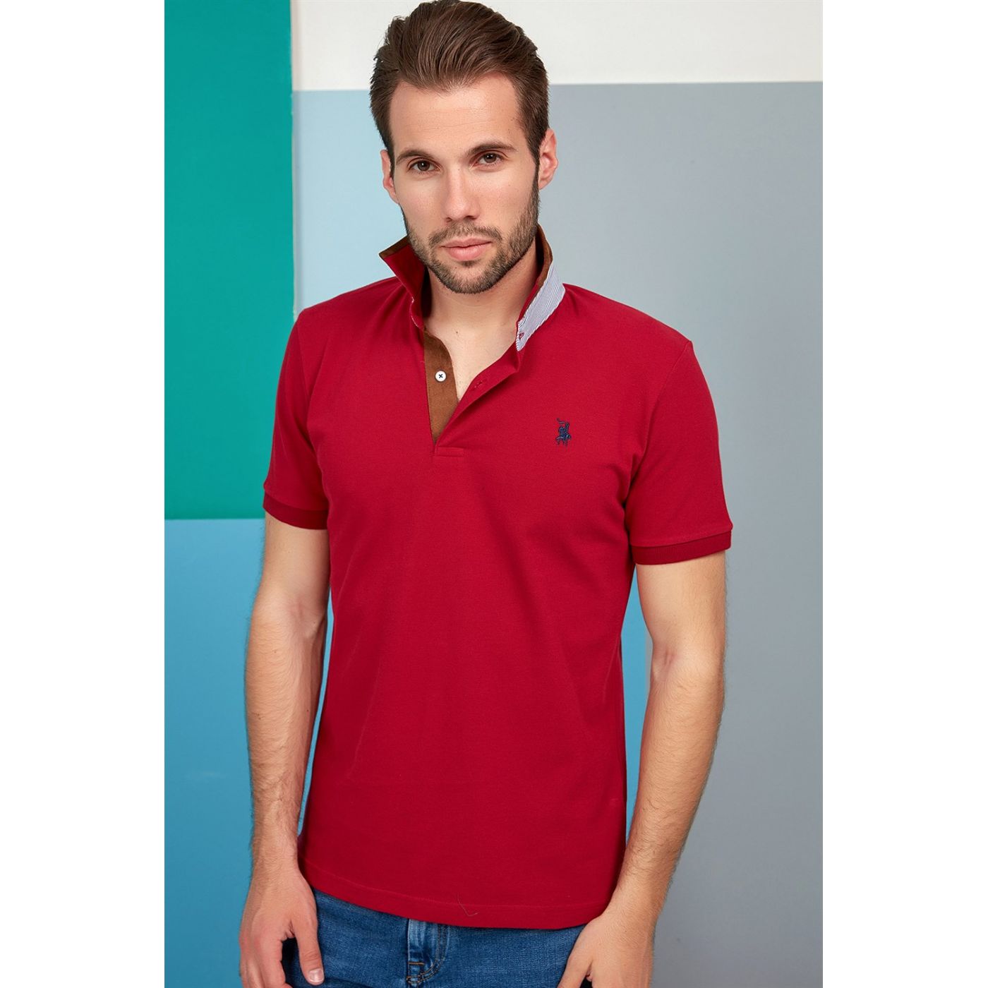 T8563 DEWBERRY MEN's TSHIRT-BURGUNDY