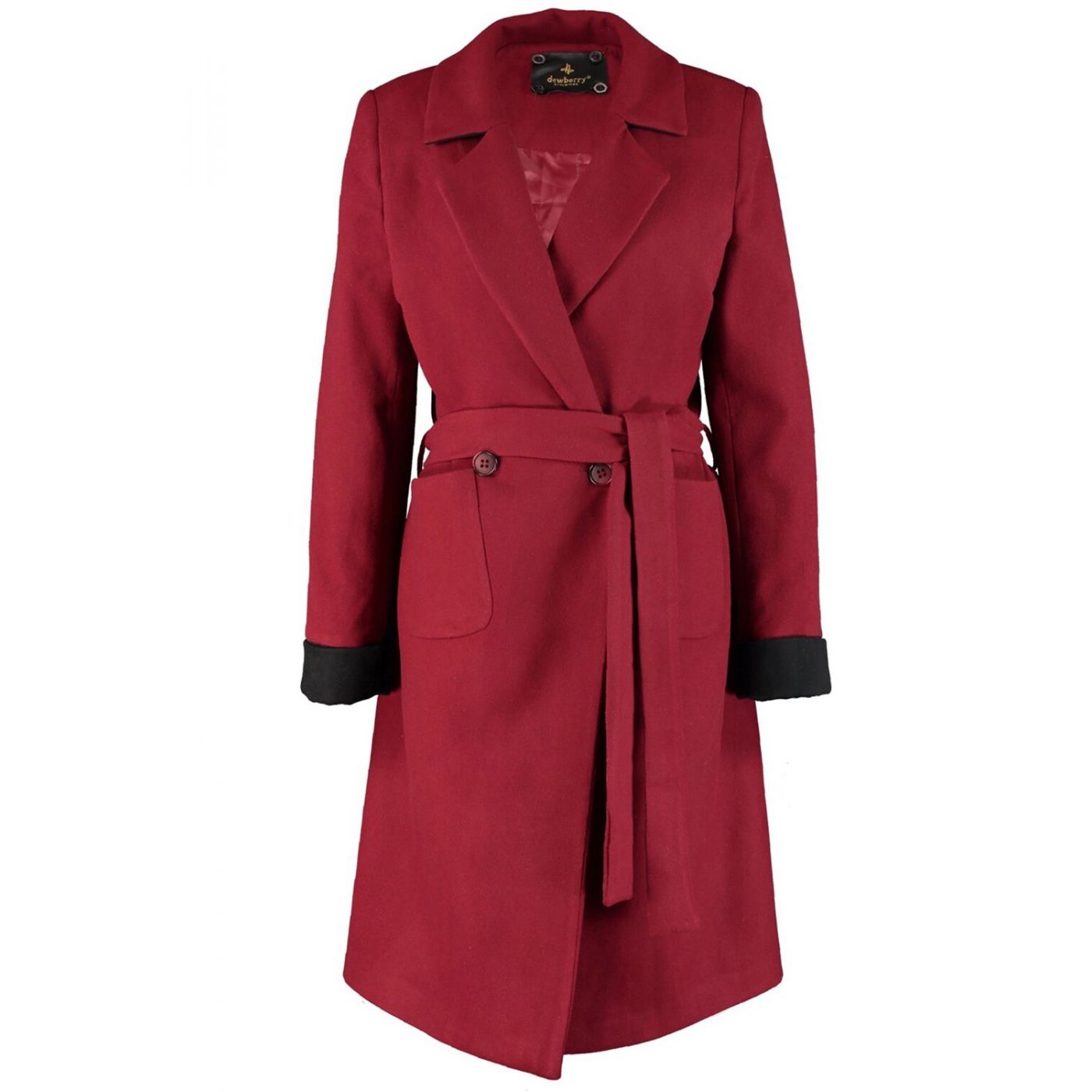 Z6640 DEWBERRY WOMEN'S COAT-BURGUNDY