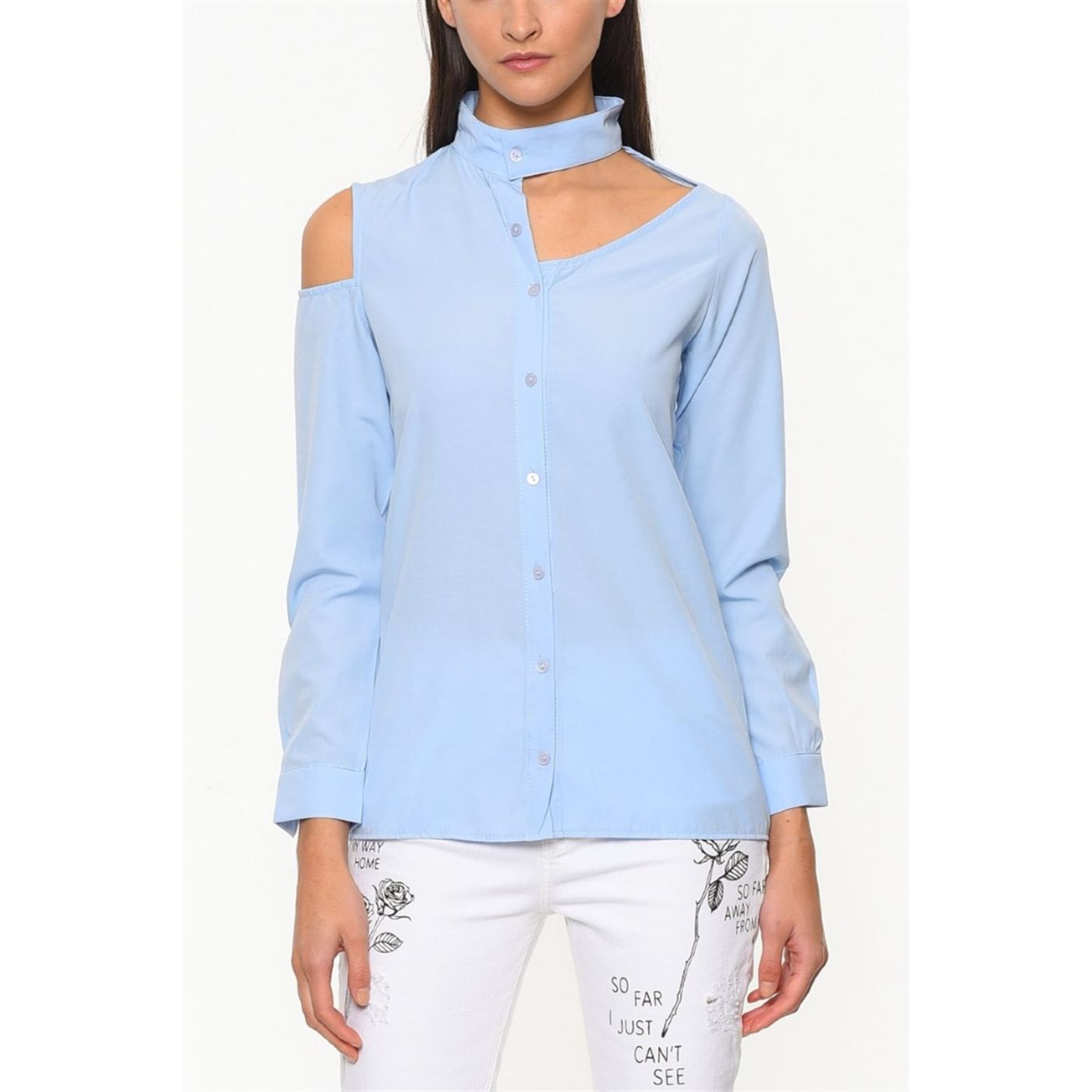 Z6453 DEWBERRY WOMEN's SHIRT-BLUE