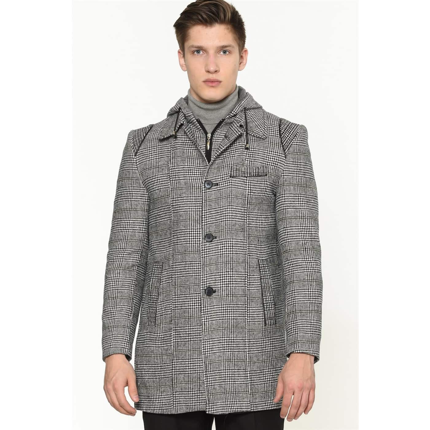 PLT8335 DEWBERRY MEN's COAT-PLAID GREY