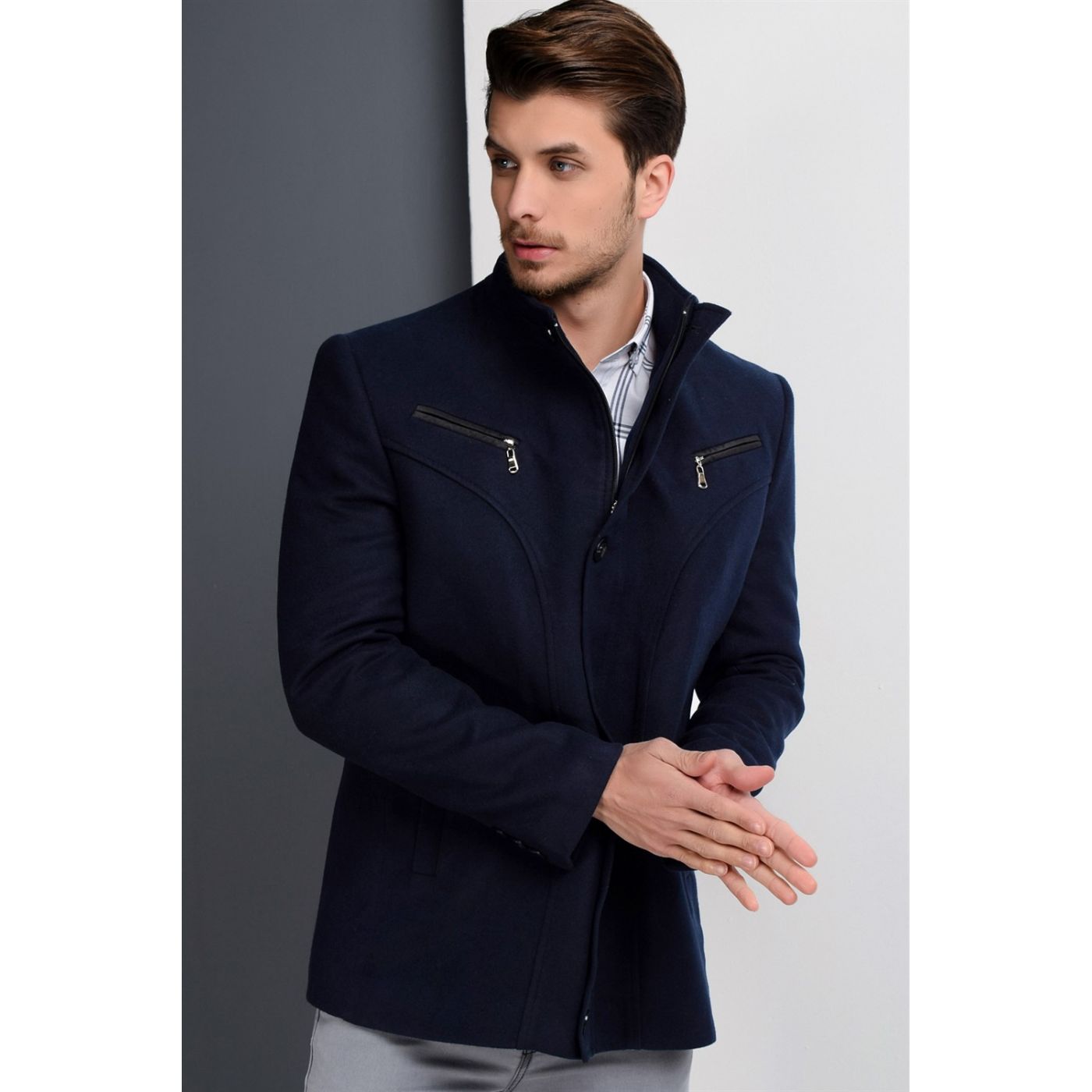 K7133 DEWBERRY MALE COAT-LACİVERT