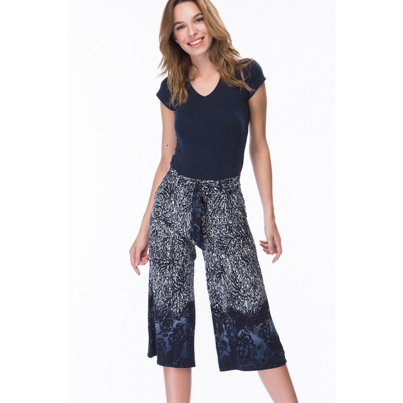 Z6454 DEWBERRY WOMEN's PANTS-LACİVERT