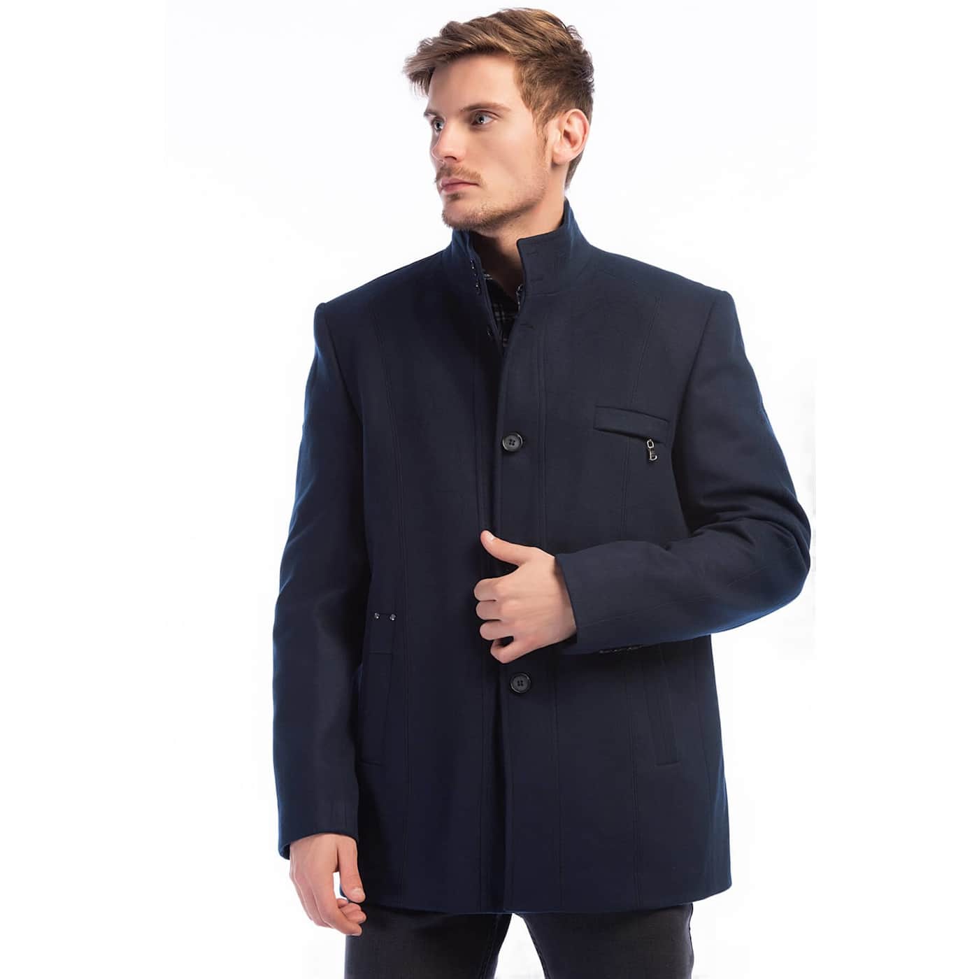 PLT8359 DEWBERRY MEN's COAT-LACİVERT