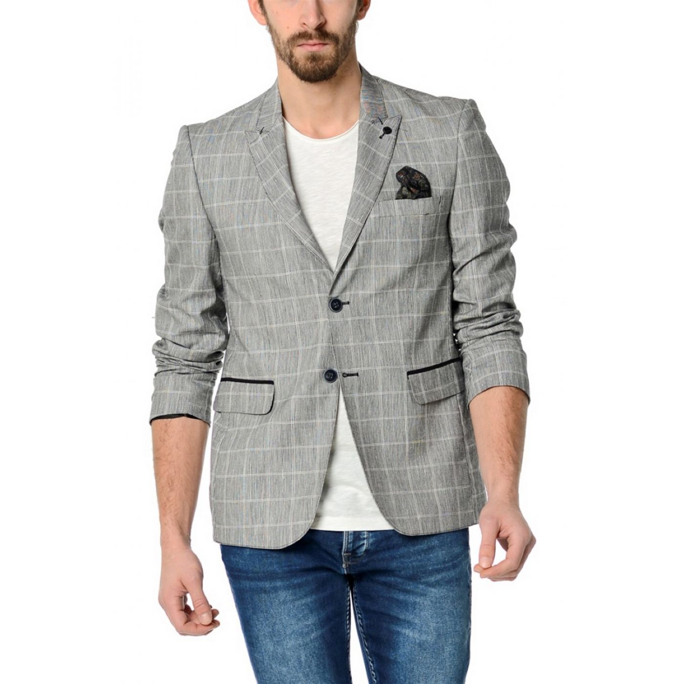 ŞIK CEKETLER C2607 DEWBERRY MEN'S JACKET-GREY