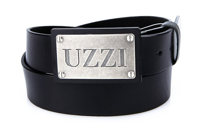 Men's black leather belt HX0027