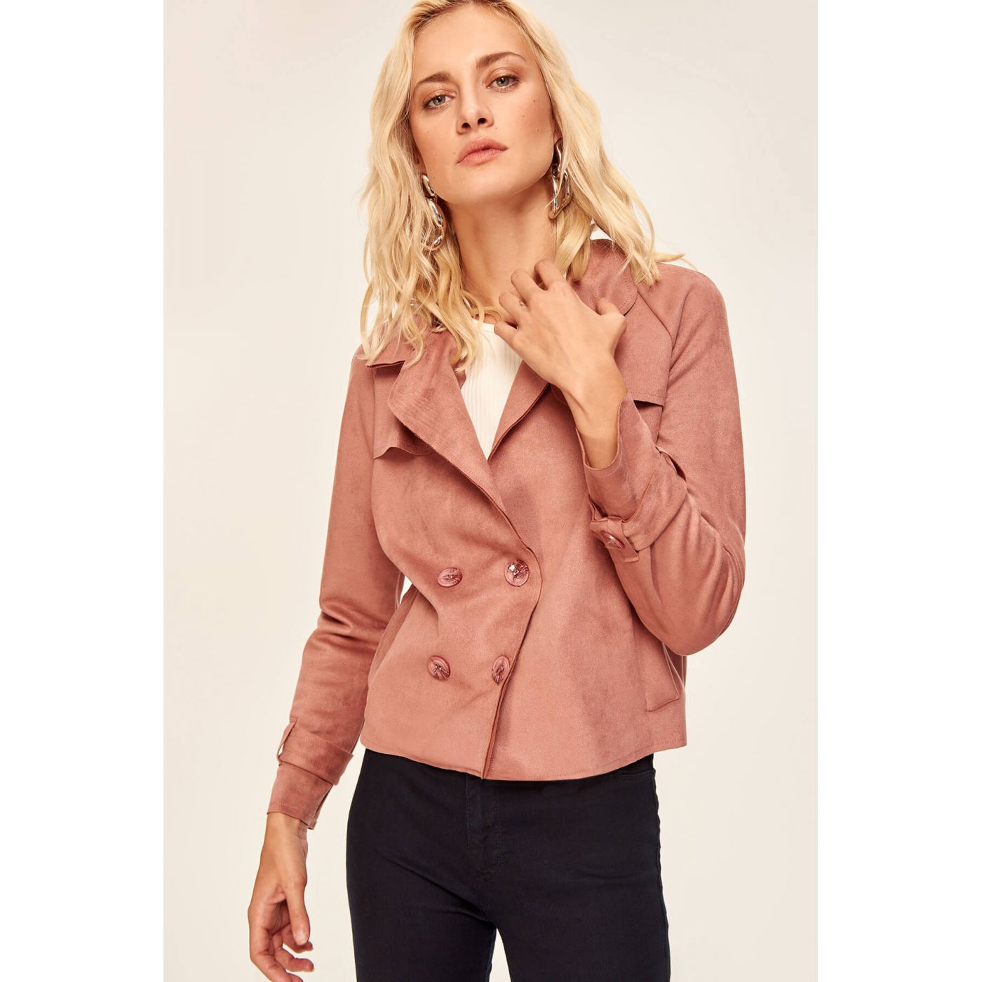 Trendyol Powdered Button Detailed Jacket