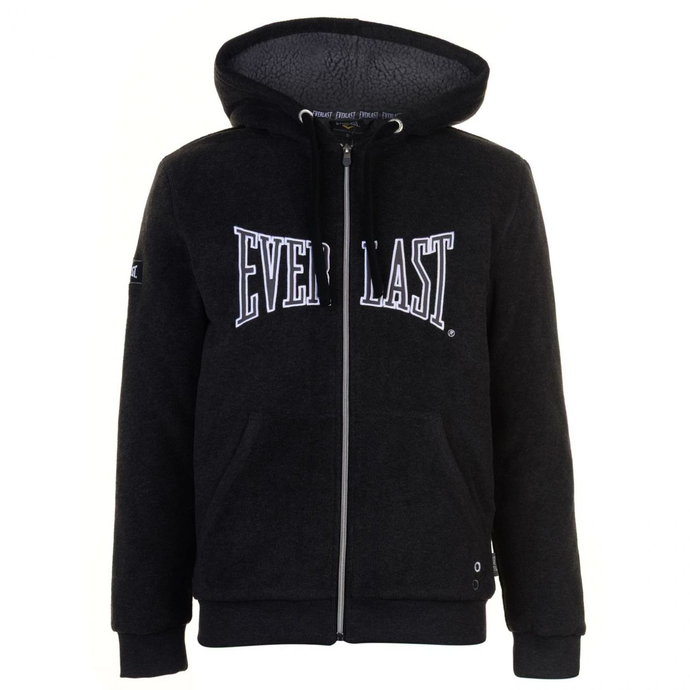 everlast fleece zip logo hoody mens