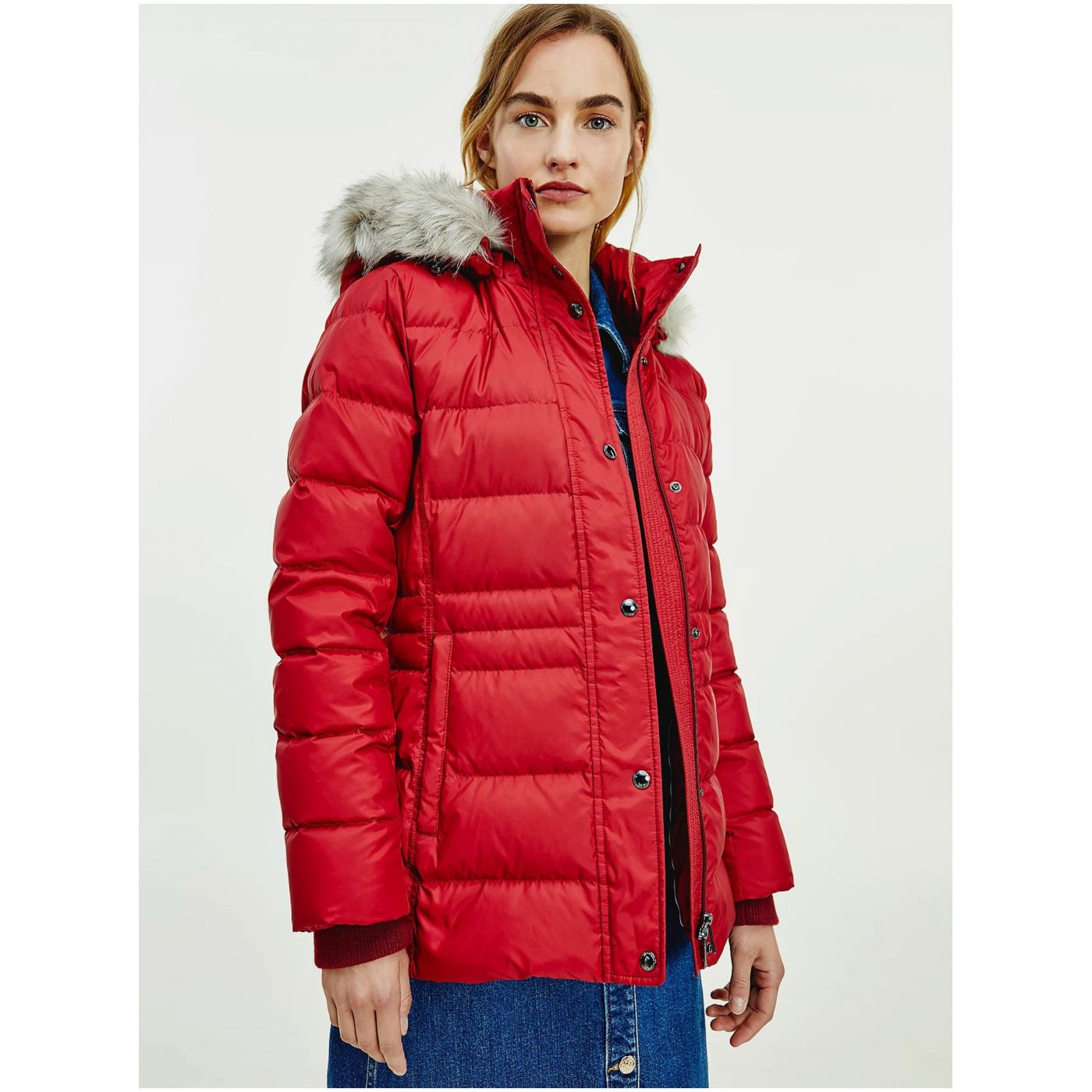 Red Women's Down Winter Jacket Tommy Hilfiger