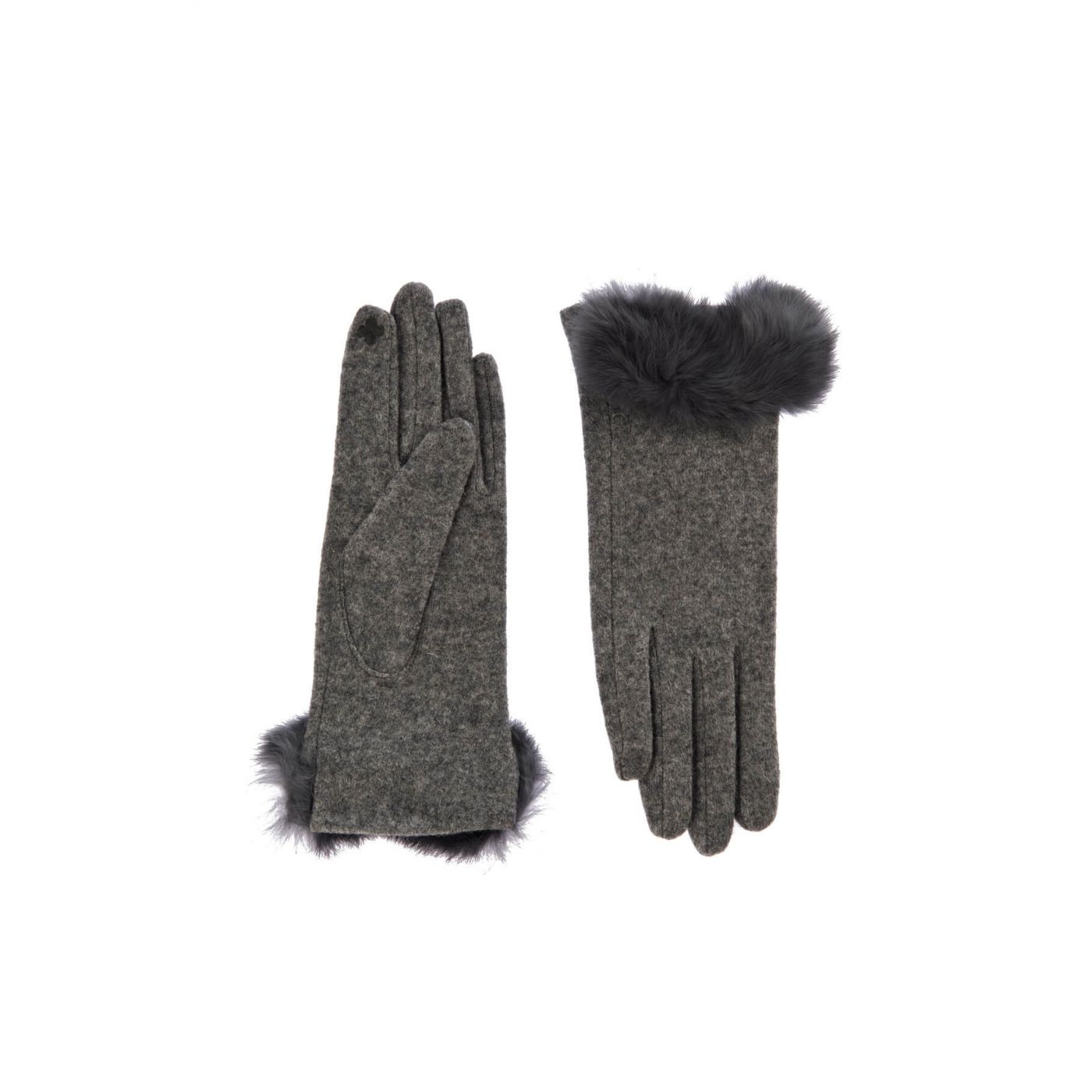 Trendyol Gray-Haired Felt Gloves