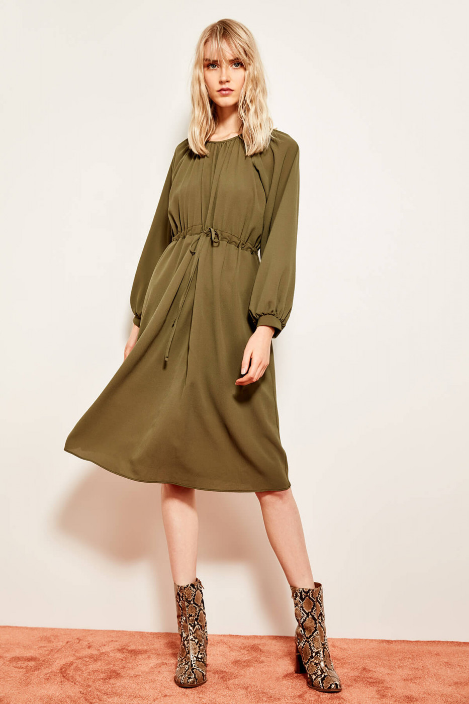 Trendyol Khaki Drawstring Dress