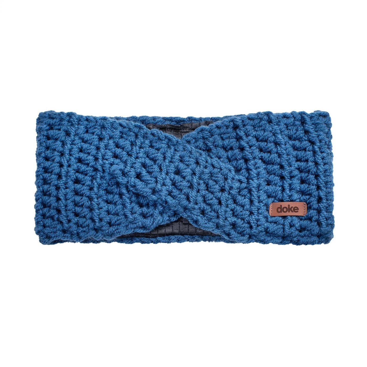Crochet headband with crossing DOKE