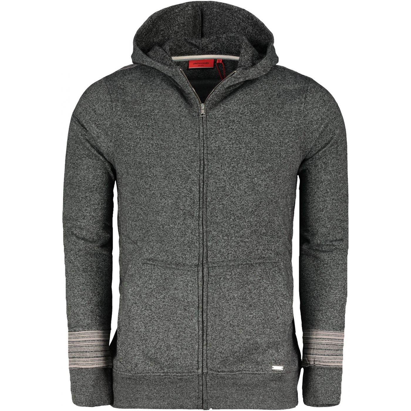 Pierre Cardin Marl and Stripe Zipped Hoodie Mens