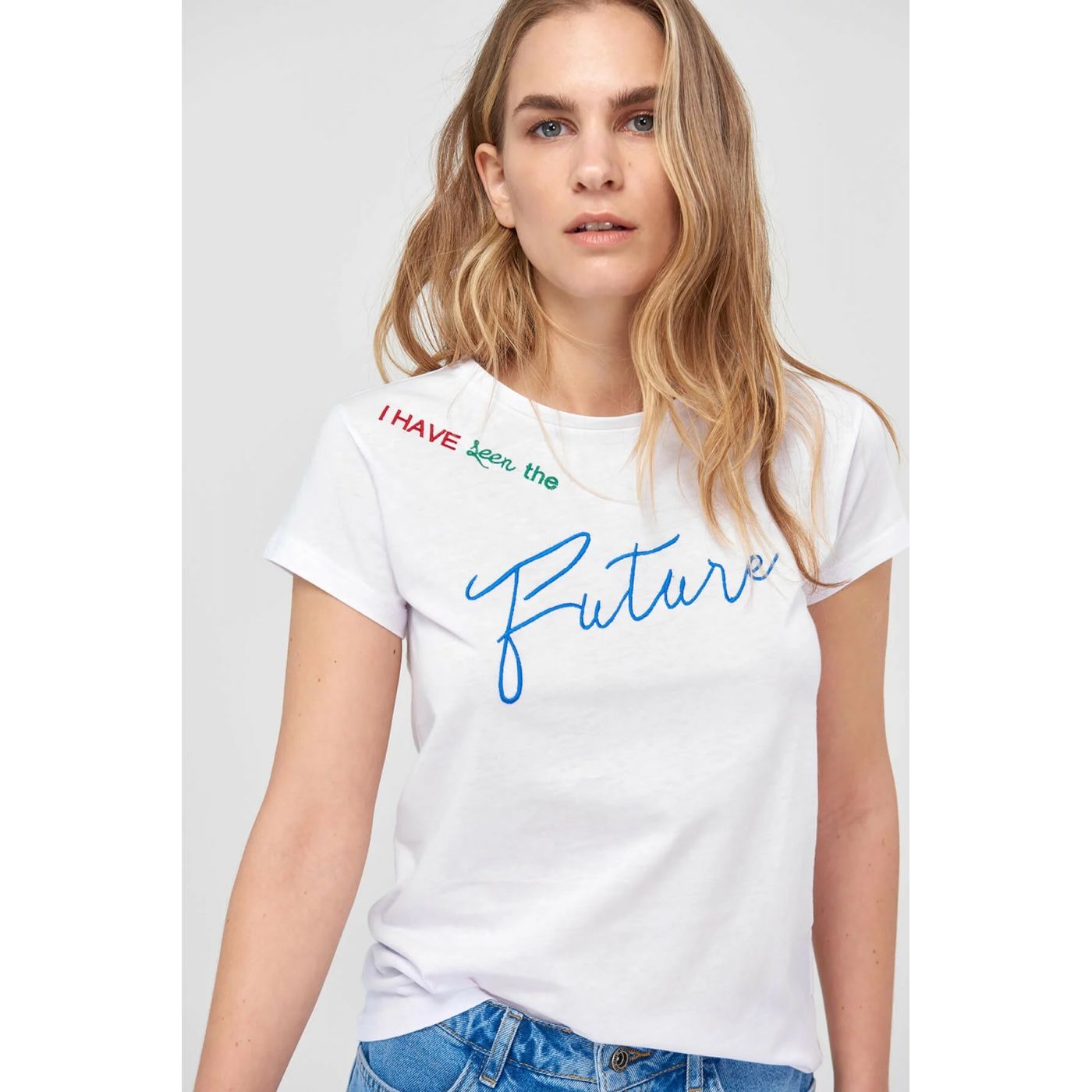 Women's Tshirt Trendyol Signed Embroidered