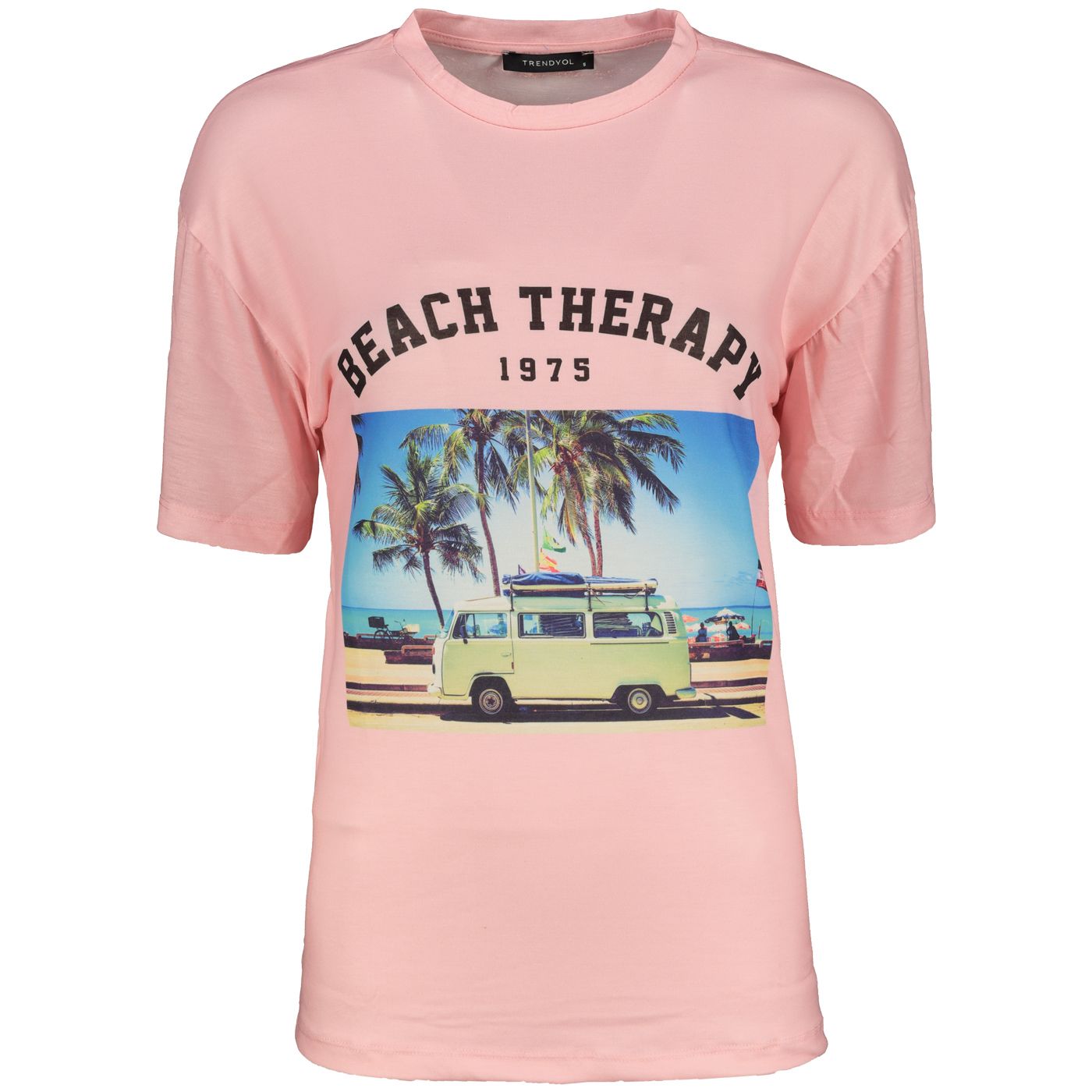 Trendyol PowderPrinted Boyfriend Knitted T-Shirt