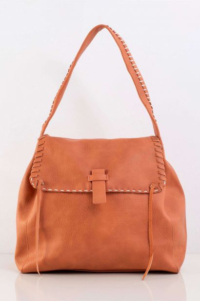 Orange large bag with a flap