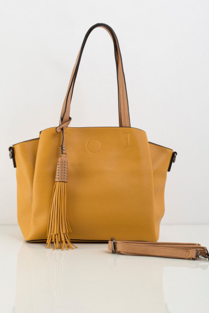 Mustard ecological leather city bag