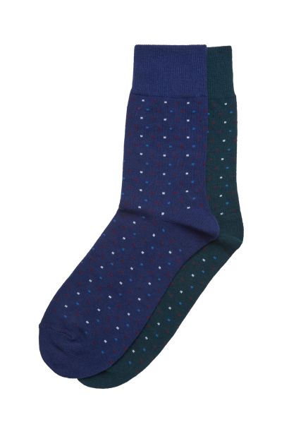 Small Multicolor Dots Socks 2 Pack Black/Navy Blue/Multicolor