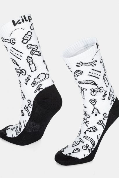 Čierno-biele unisex športové ponožky Kilpi FINISHER