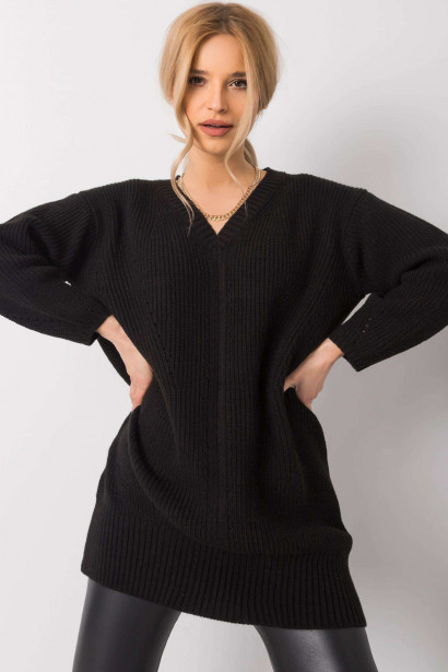 RUE PARIS Black long sweater