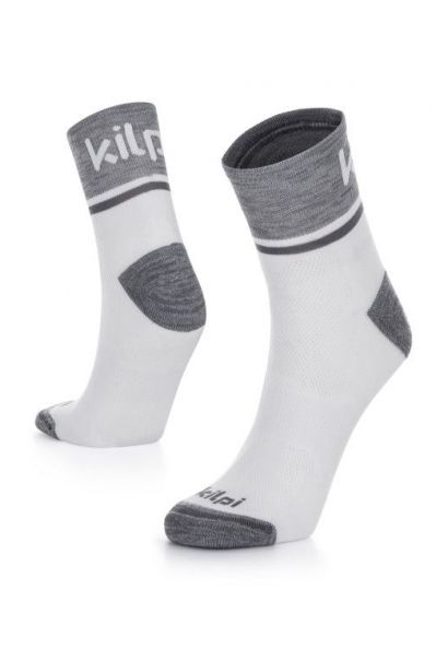 Šedo-biele unisex športové ponožky Kilpi SPEED