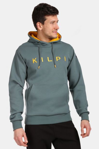 Men's cotton hooded sweatshirt Kilpi SALAMANA-M Dark green
