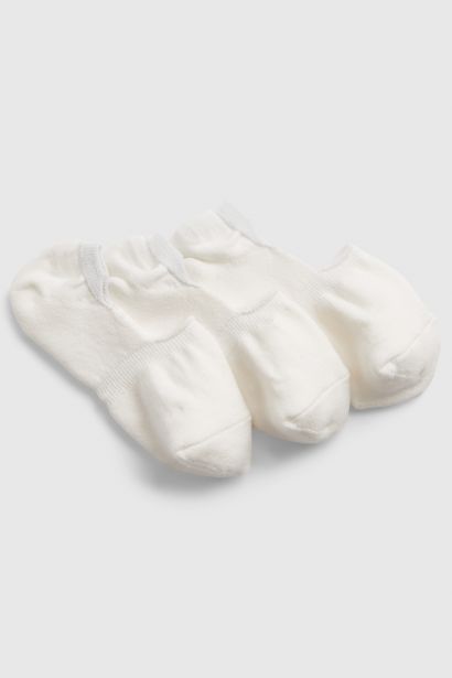 Sada troch párov pánskych "neviditeľných" ponožiek v bielej farbe GAP