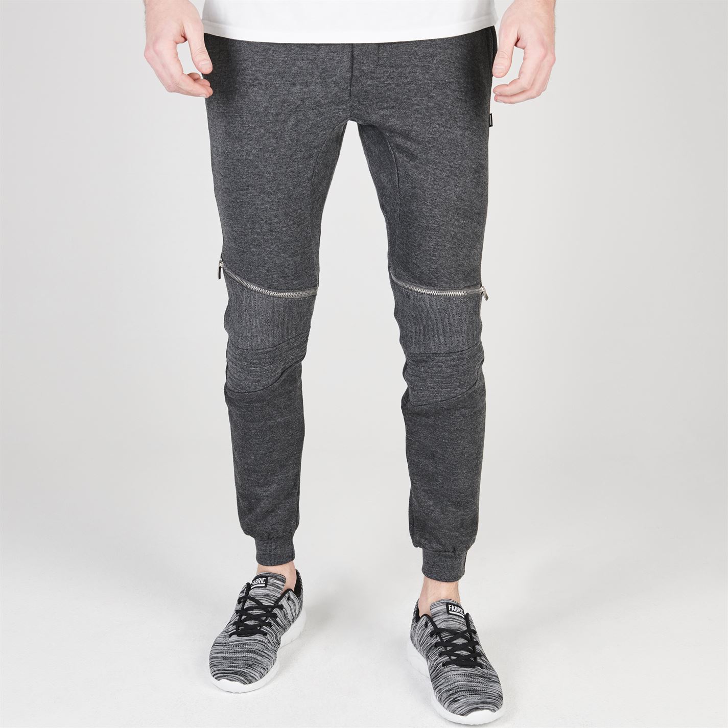 Fabric Zip Biker Jogging Bottoms Mens