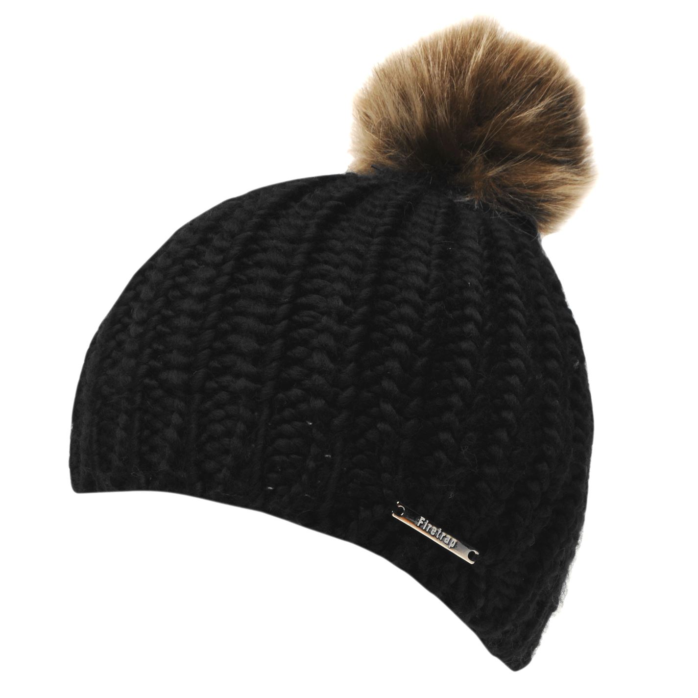 firetrap pom pom beanie ladies