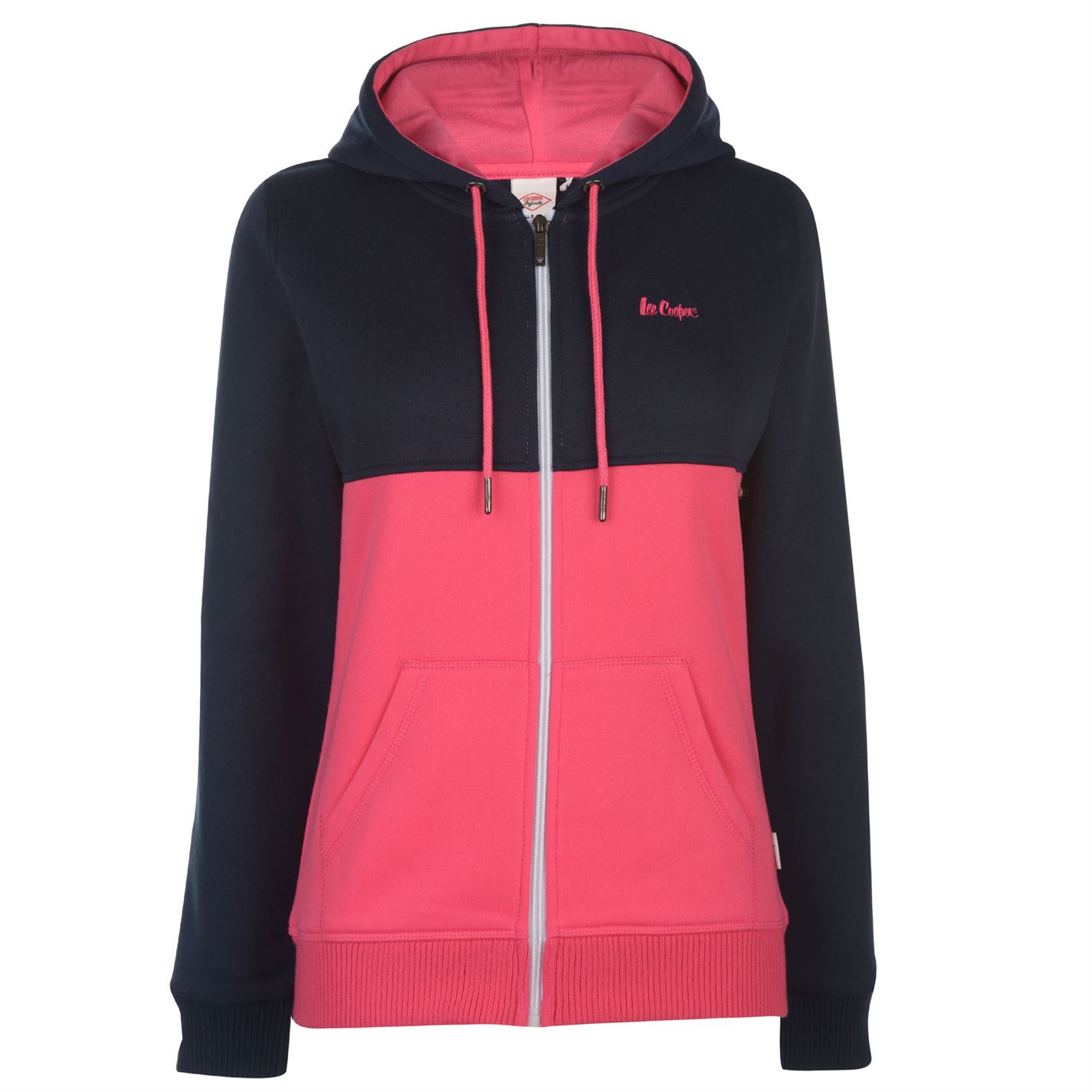 lee cooper cut and sew zip hoodie ladies