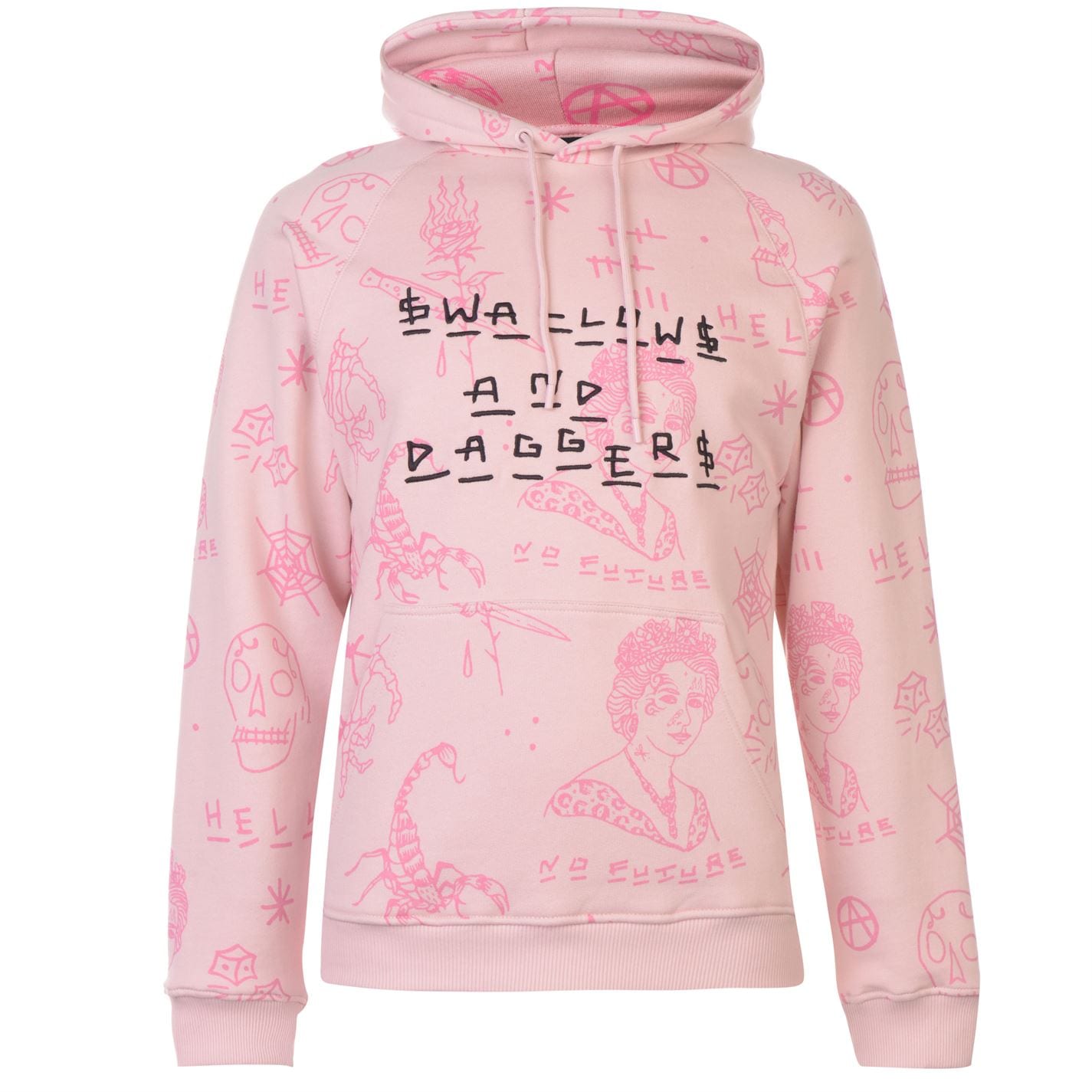 Levně Swallows and Daggers All Over Print Hoodie