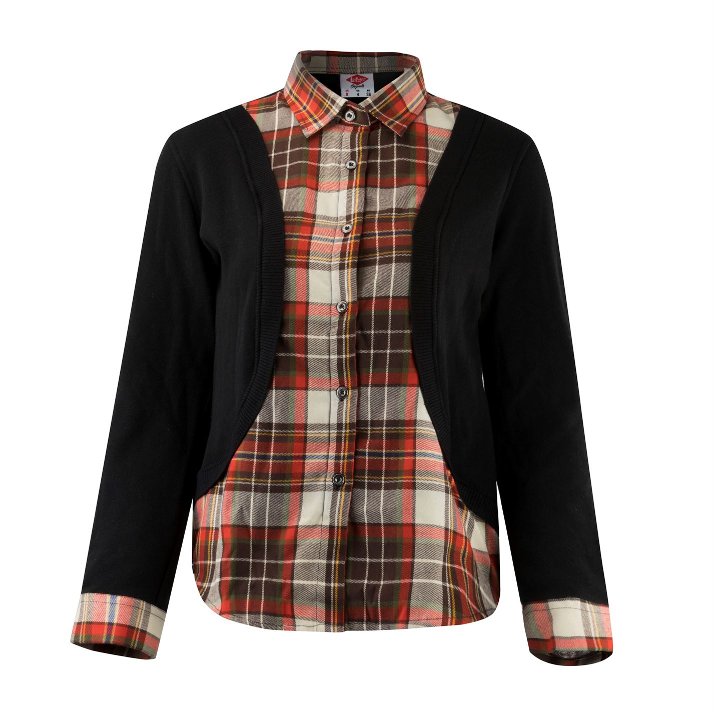 shirt with attached cardigan