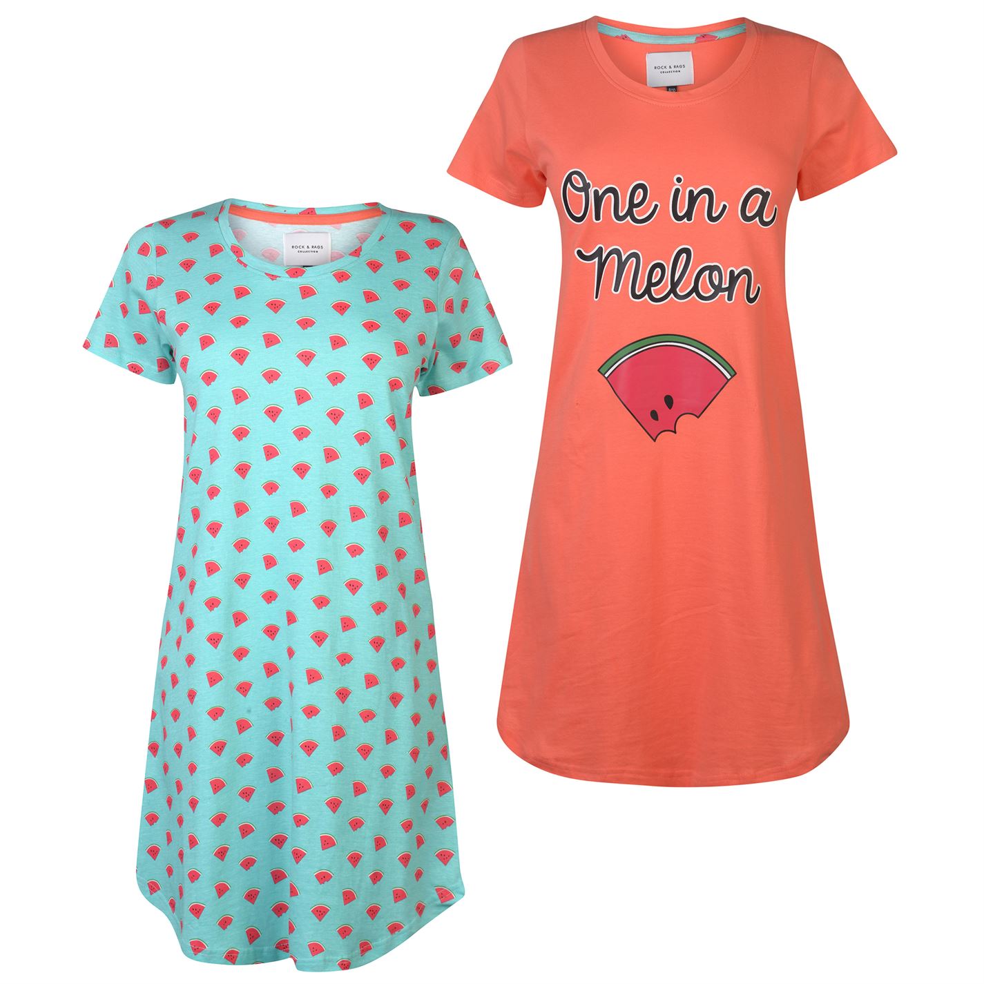 Rock and Rags 2 Pack Night Dress Ladies
