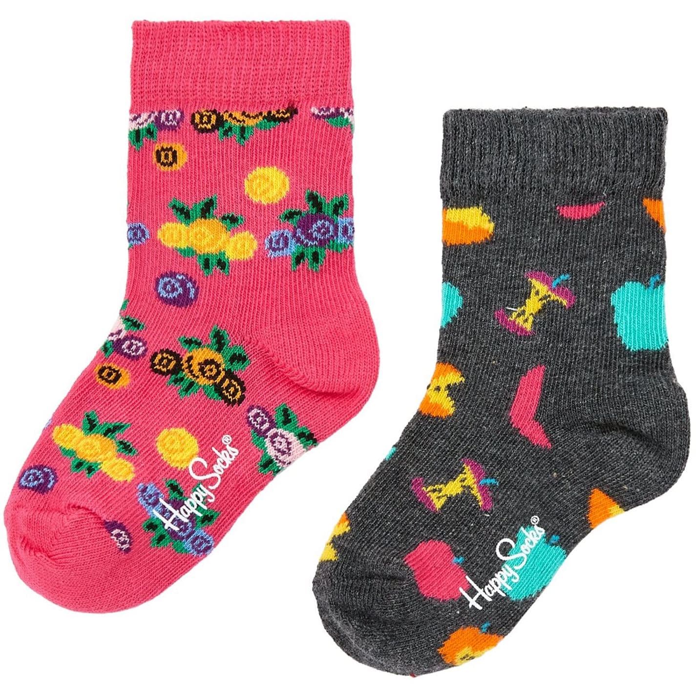 Levně Happy Socks 2 Pack Apple and Flowers Socks