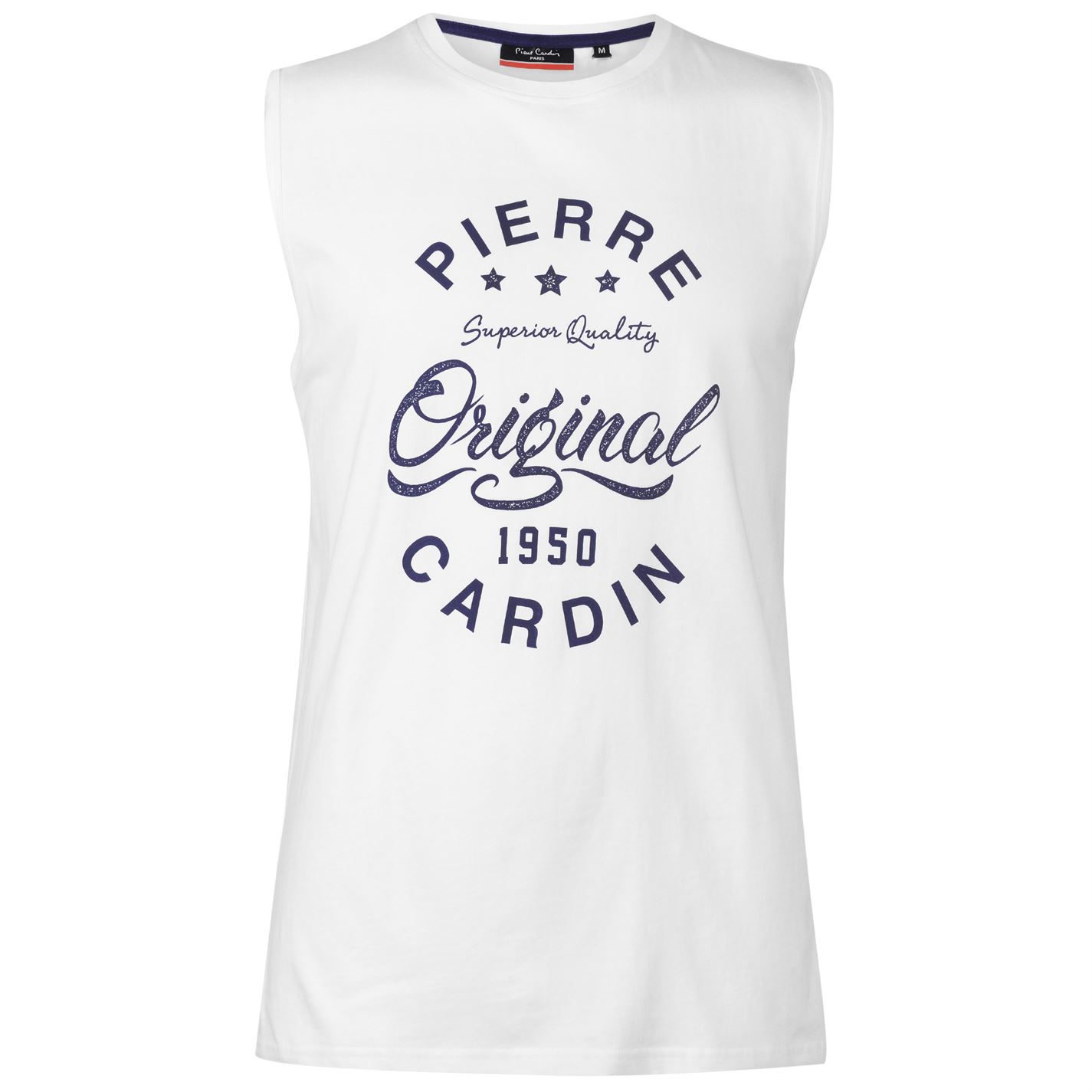 Pierre Cardin Logo Sleeveless T Shirt Mens