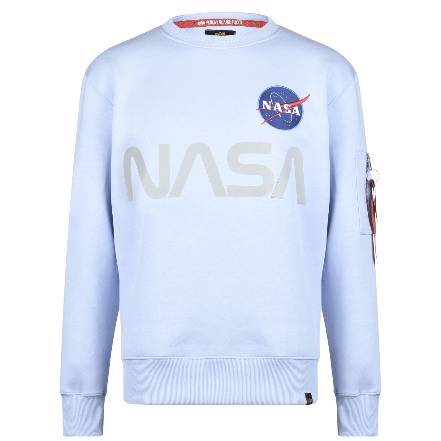 alpha industries nasa reflective crew sweat
