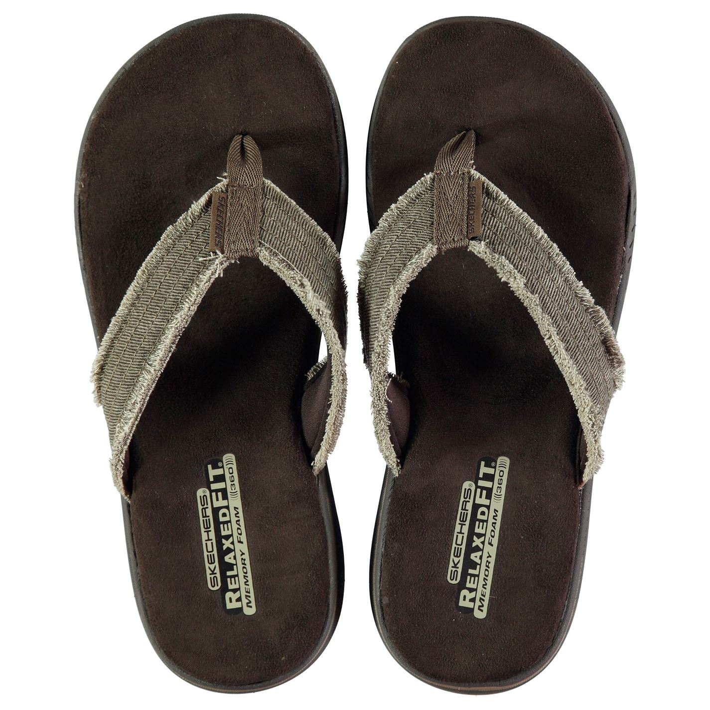 men's skechers relaxed fit memory foam flip flops