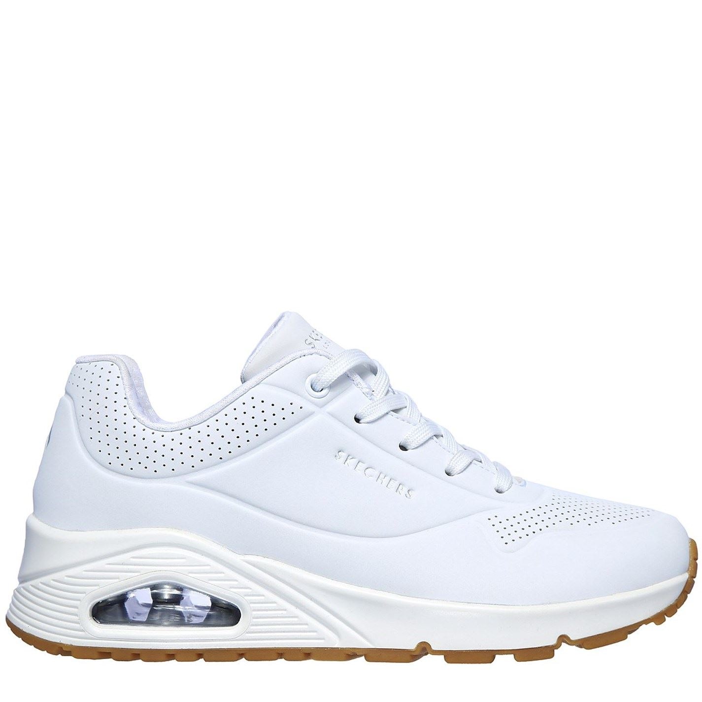 skechers uno stand on air trainers womens black