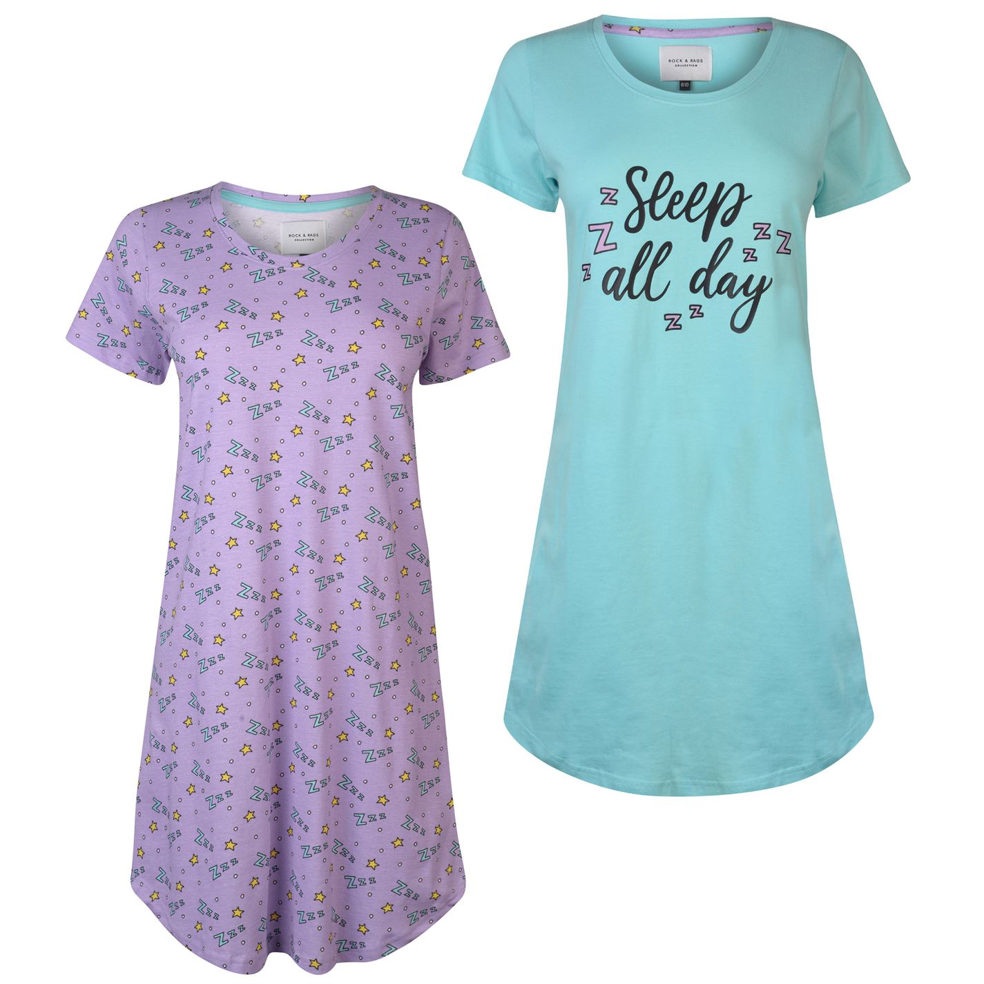 Rock and Rags 2 Pack Night Dress Ladies