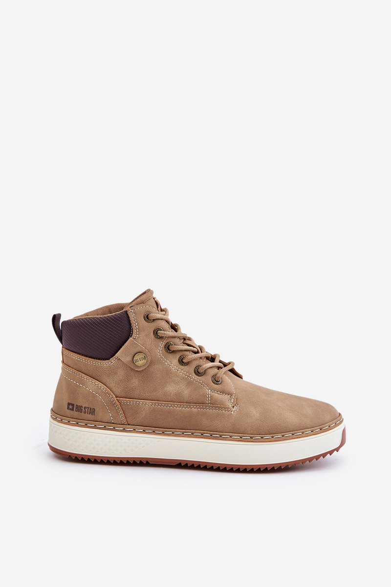 Lace-up men&#039;s ankle boots Big Star Hi-Poly System brown