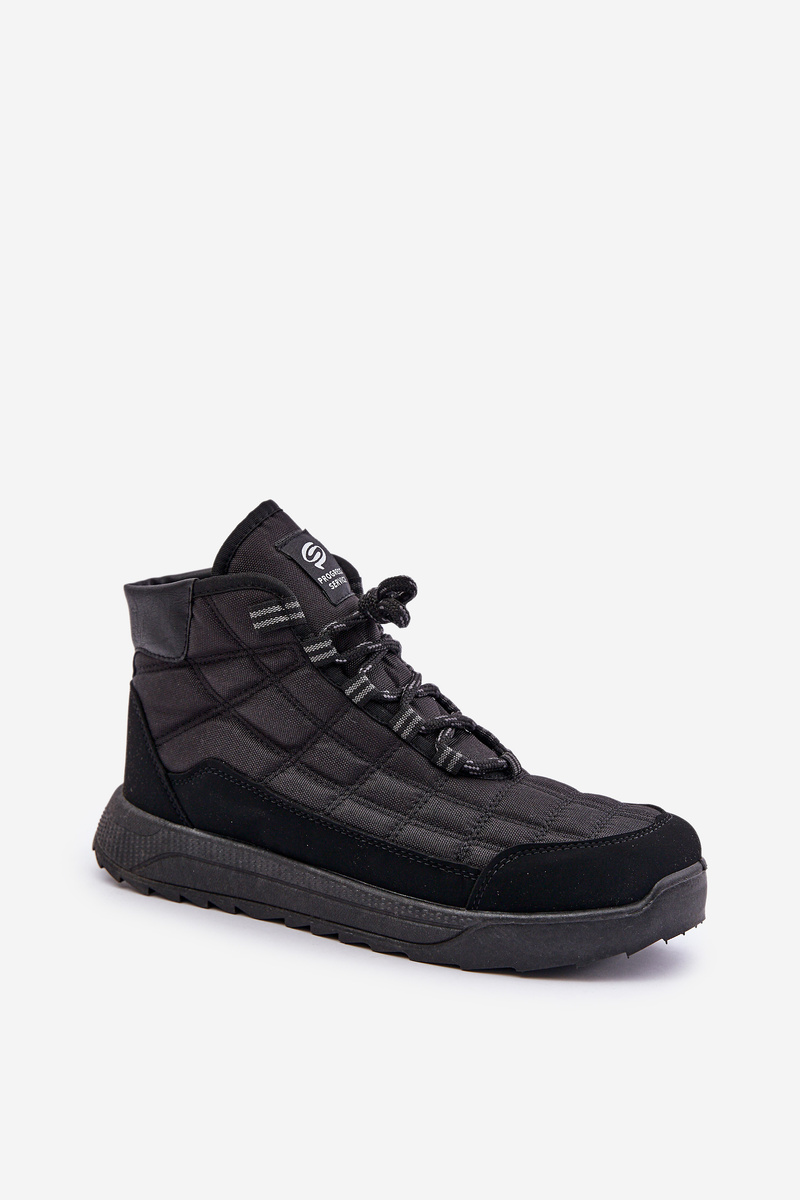 Insulated men&#039;s winter boots lace-up Progress black