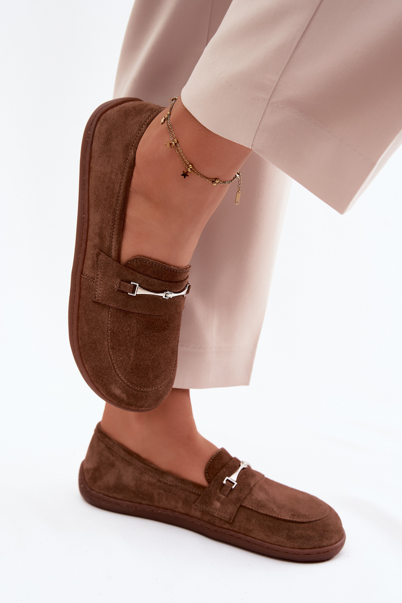 Mocasini din piele întoarsă pentru femei, cu talpă barefoot