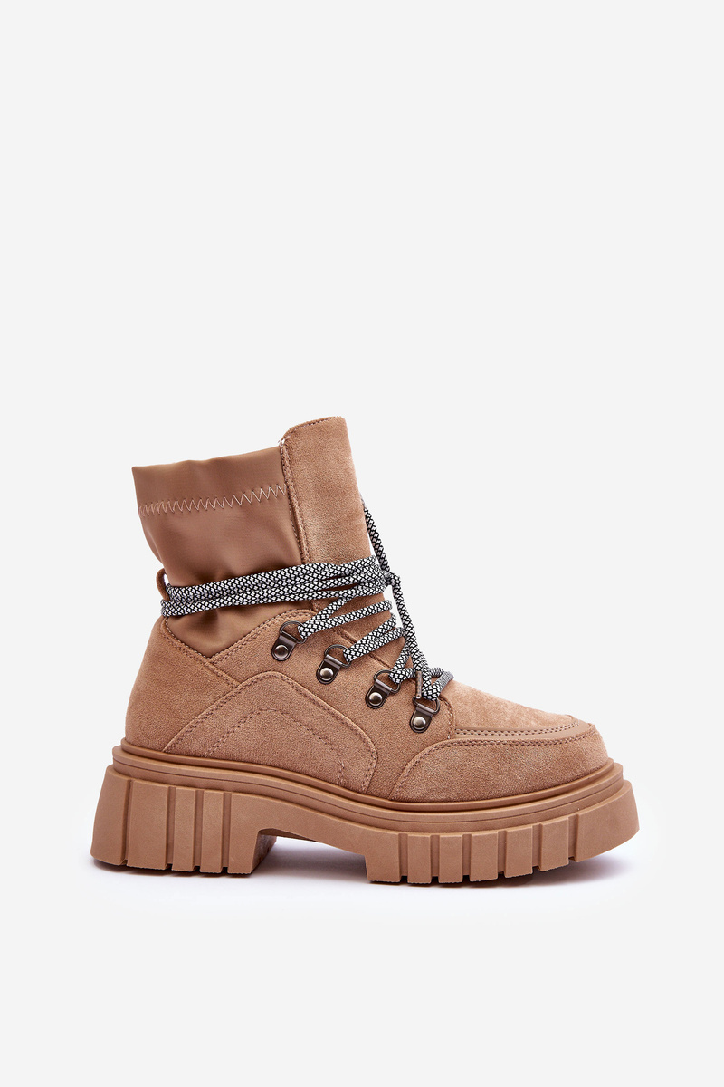FG2 Dámske semišové čipky -up topánky Dark Beige Acorn