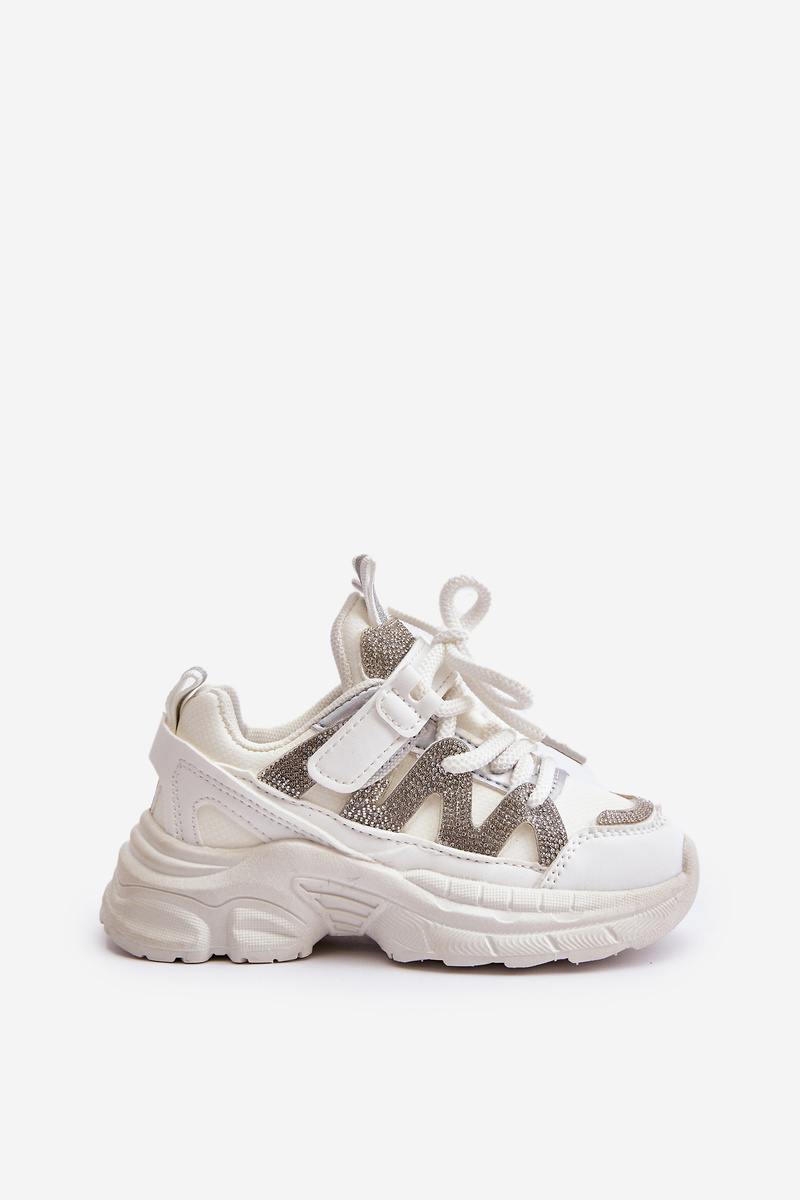 Children's sneakers with crystals white Rianalla