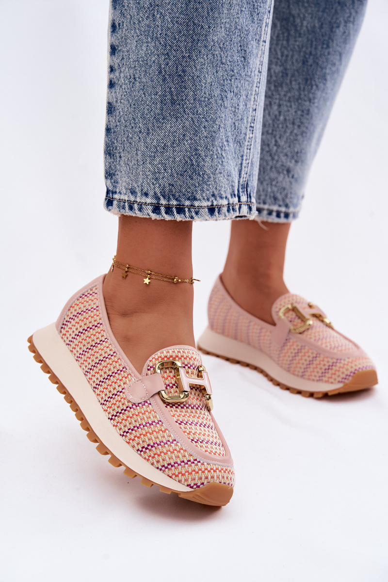 Dámske slip-on tenisky s zlatým detailom GOE