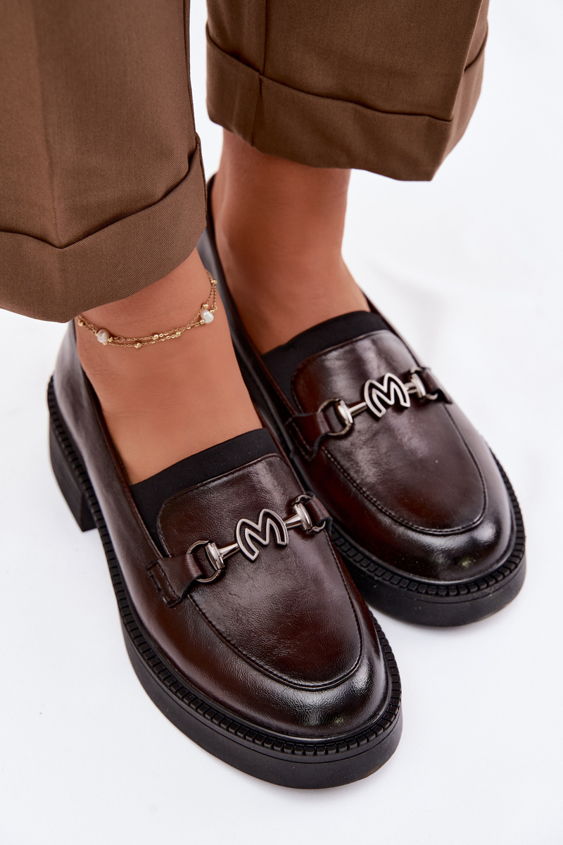 Дамски кожени мокасини с декоративен детайл Vinceza