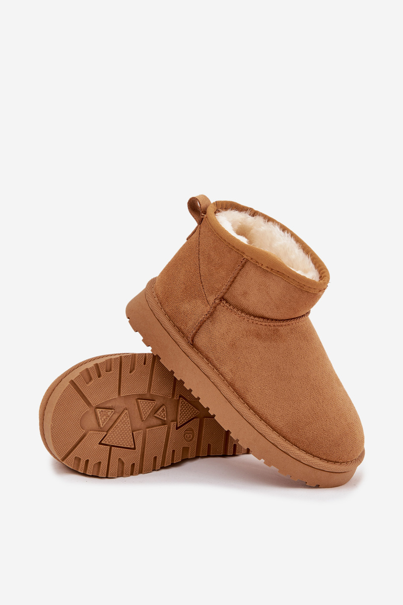 Boto Detské zimné snehule pre mládež s kožušinkou Camel Mireya